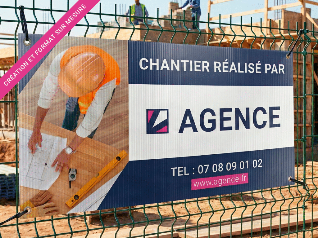 Panneau de chantier personnalisé Nancy : Impression panneau Akilux grand format pour constructeur, architecte et artisan BTP à Metz.