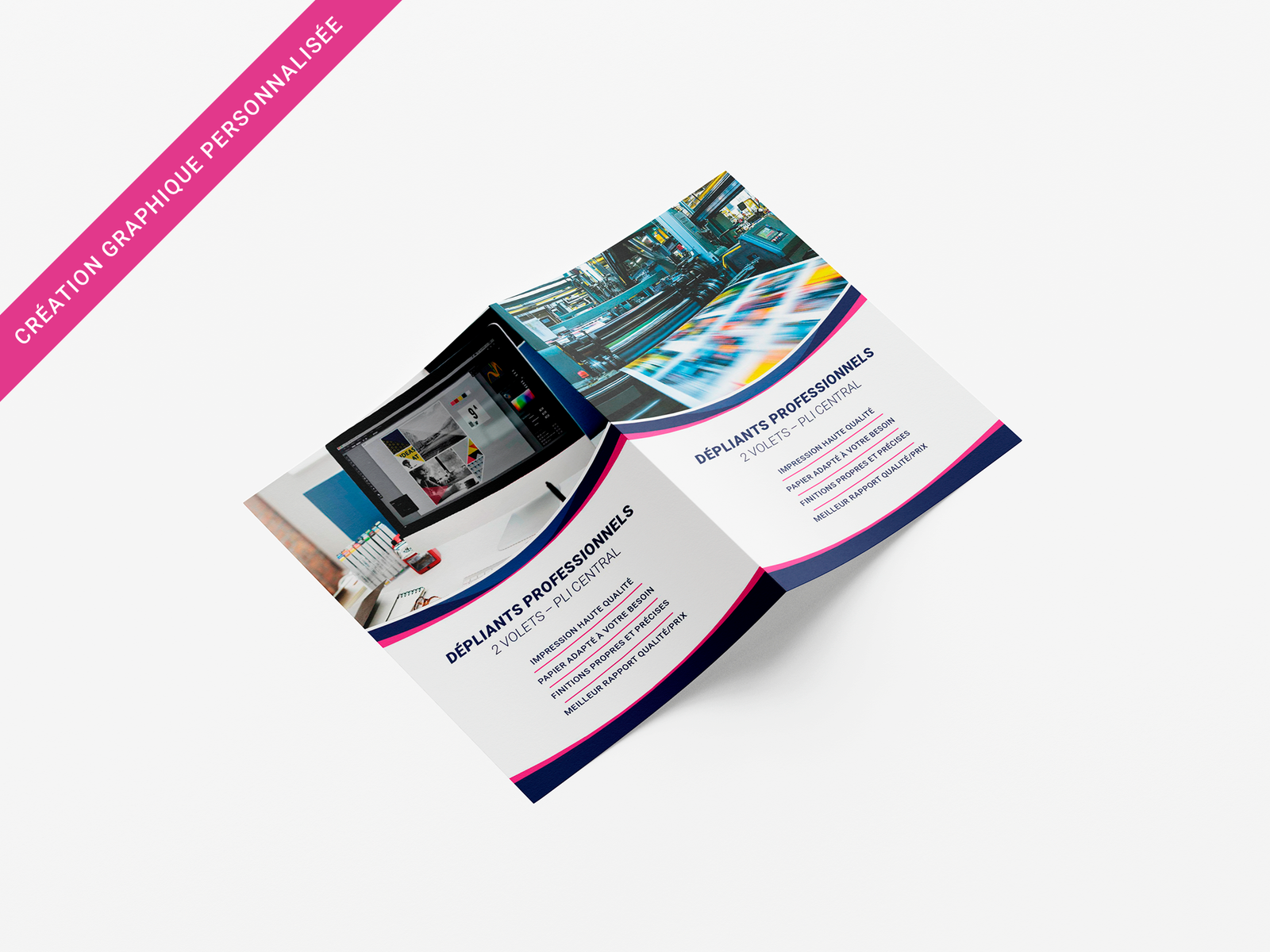 Impression dépliant 2 volets Nancy : Plaquette commerciale 4 pages, brochure publicitaire A5 et menu restaurant à Metz.